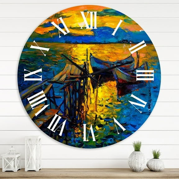 Designart 1 in Quartz Coastal Wall Clock