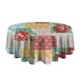 thumbnail image 5 of Round Waterproof Pioneer Tablecloth Reusable Washable Weight Fabric Table Covers for Restaurant,Picnic,Indoor and Outdoor Dining 60 Inch X 60 Inch, 5 of 6