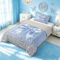 thumbnail image 2 of Meiyoeat Bow Sparkle Twin Comforter Sets for Kids Boys Girls, Fashion Princess Diamond Bedding Set, Blue Silver, Grey Reversible, 2 Pieces, 2 of 6