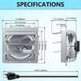 thumbnail image 3 of HAN'KITCHEN'LON'S 12" Aluminum Wall Mounted Shutter Exhaust Fan, 1030 CFM High-Speed Vent for Greenhouse, Shed, Shop, Garage, Attic, 3 of 8