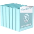 thumbnail image 1 of Davis Group Economy 3-Ring View Binders, 1.5" Round Rings, 350 Capacity, Aqua, Pack of 6, 1 of 4