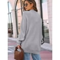 thumbnail image 2 of Womens Oversized Cardigan Soft Knit Cardigan Sweater with Pockets Grey M, 2 of 5