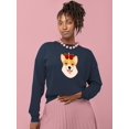thumbnail image 2 of Royal Corgi Smiling Royal Crown Sweatshirt Women -Image by Shutterstock, Female XX-Large, 2 of 4