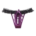 thumbnail image 1 of Culotte pour Femmes à Moins de 10 Culottes pour Femmes String Aguichant en Dentelle Transparente pour Femmes Culotte Taille Basse pour Dames avec Perles, 1 of 3