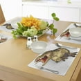 thumbnail image 4 of Ambesonne Dinosaur Place Mats Set of 4, Roaring Vivid T-Rex, Standard Size, Army Green Scarlet Tan, 4 of 6