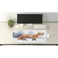 thumbnail image 2 of Fox Computer Mouse Pad, Animal Side View Painting on Winter Snowing Backdrop, Rectangle Non-Slip Rubber Mousepad Large, 31" x 12" Gaming Size, Indigo Burnt Orange, by Ambesonne, 2 of 2