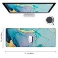 thumbnail image 2 of Heduofu Mouse Pad, Cyan Blue Marble Mouse Pad, Washable Square Cloth Mousepad for Office Laptop, Non-Slip Rubber Base for Wireless Mouse for Computer Desk 31.5x11.8 in, 2 of 6