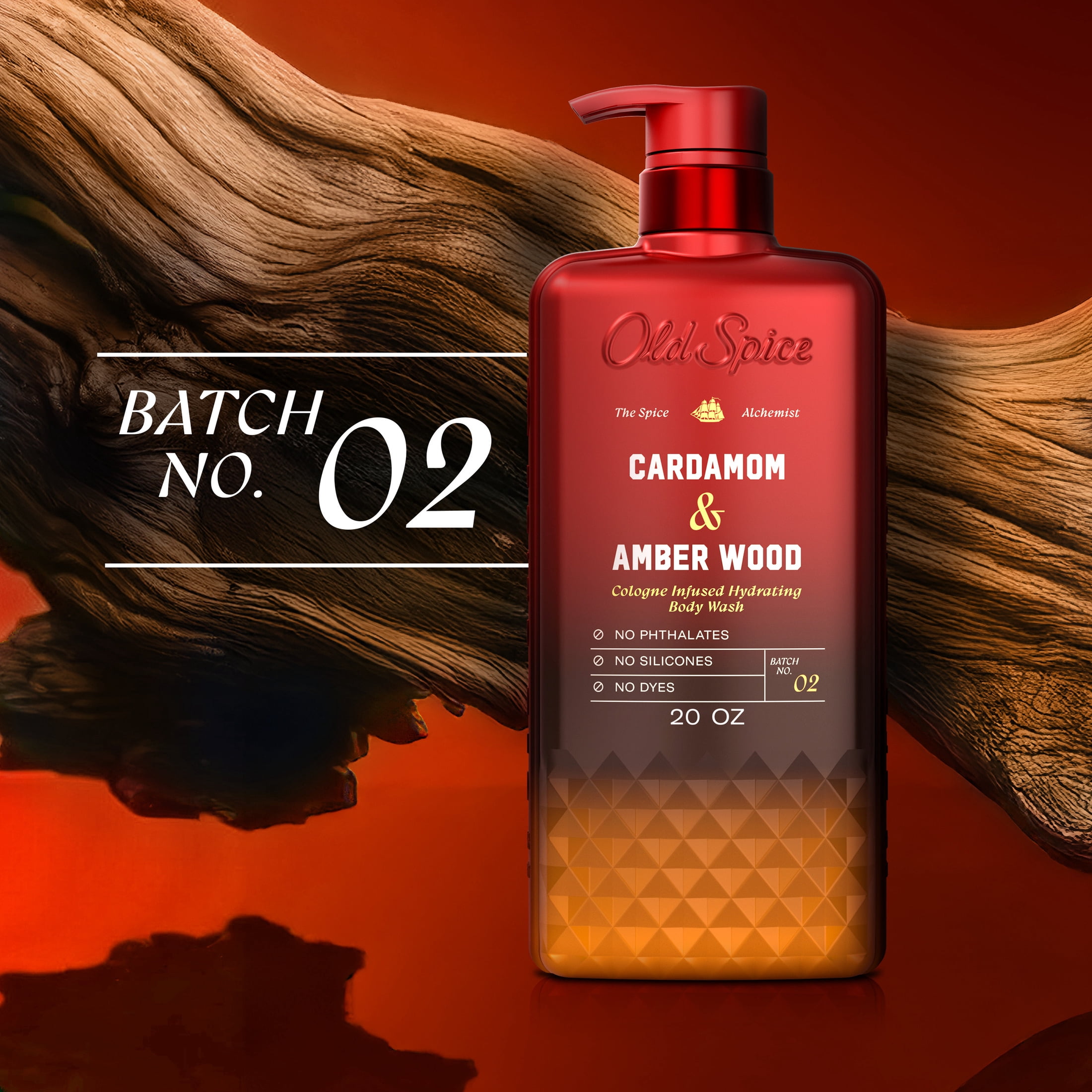 Old Spice Body Wash for Men, The Spice Alchemist Collection, Cardamom and Amber Wood, 20oz
