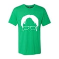 thumbnail image 2 of Wild Bobby, Office Dwight Glasses Face Silhouette Funny Schrute, Pop Culture, Men Premium Tri Blend Tee, Envy, Small, 2 of 4