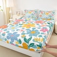 thumbnail image 3 of Manfei Chic Colorful Flowers 4pcs Bed Sheets for Female Men,Polka Dots King Sheets,Spring Garden Super Cozy Sheet Set,Ultra Soft Home Decor, 3 of 7