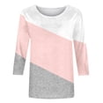 thumbnail image 5 of Charella Women's Casual 3/4 Sleeve T-Shirts Color Block Crew Neck Tunic Tops Basic Tees Loose Fit Pullover (M, Gray), 5 of 5