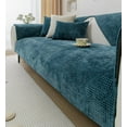 thumbnail image 2 of Nvzi Farmhouse Plaid Chenille Couch Sofa Cover Super Soft Plush Sectional Couch Covers Anti-Slip Solid Sofa Slipcover for Dogs, Children, Pets Furniture Protector (Dark Green,36x82), 2 of 4