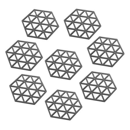 

QING SUN Silicone Table Mat Non Slip Pot Holders Placemat Insulated Table Mat Heat Resistant Pad for Worktop Table Protector Silicone Coasters [8 Pack] - Home Thickened Drink Coasters