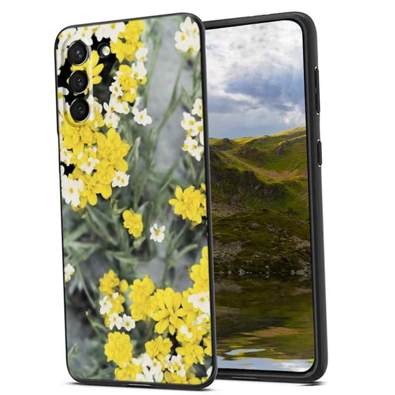 Compatible with Samsung Galaxy S23+ Plus Phone Case, Yellow-Flowers Case Men Women, Flexible Silicone Shockproof Case for Samsung Galaxy S23+ Plus