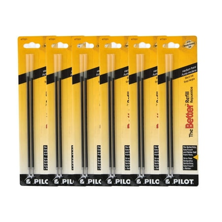 Stick Medium Point Pilot Better/Better Grip/EasyTouch Stick Ballpoint Pen Refills, 1.0mm, Medium Point, Black Ink, Pack of 12 ()