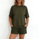 thumbnail image 3 of TaTaai Women's Summer Lounge Set Short Sleeve Round Neck T-Shirt and Elastic Waist Shorts Solid Color Matching Two Piece with Pockets for Comfortable Daily Wear Gift, 3 of 7