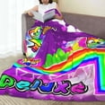 thumbnail image 3 of Lsque Geometry Dash Pattern Fuzzy Fleece Throw Blanket Extra Large,Super Soft,Fluffy and Warm Blankets for Couch,Bed,All Season Use (60"x50"), 3 of 7