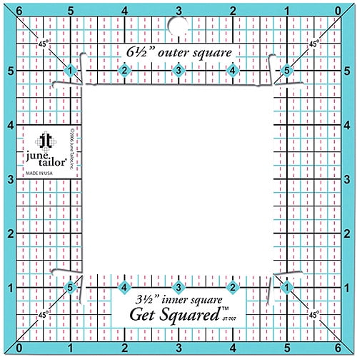 June Tailor 6-1//2-Inch Outer 3-1//2-Inch Inner Get Squared Ruler