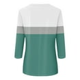thumbnail image 4 of Shirt for Women's Fashion Casual Round Neck 3/4 Sleeve Loose Printed T-Shirt Ladies Top, 4 of 5