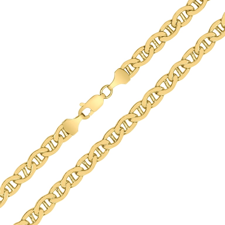 14K Yellow Gold Filled 4.9MM Mariner Link Chain with Lobster Clasp