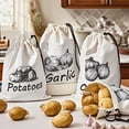 thumbnail image 5 of Canvas Vegetable Storage Bags Cotton Storage Bags for Potato, Onion & Garlic Reusable Drawstring Produce Bags Breathable, Eco-Friendly, Washable, 5 of 5