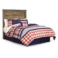 thumbnail image 3 of Signature Design by Ashley Trinell Full Panel Headboard, Brown, Rustic Wood-Look Headboard with Plank Design and Nailhead Trim, 3 of 5