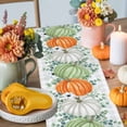 thumbnail image 4 of Orange Green Table Runner, Autumn Thanksgiving Kitchen Dining Table Decoration for Home Party Decor 16x72 Inches, 4 of 9