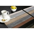 thumbnail image 5 of Placemats Set of 6, Retro Rustic Barn Wood Texture Polyester Stain Resistant Table Mats Washable Placemat Decoration for Kitchen Dining Table Ombre Ground Color Brown Grey, 5 of 6