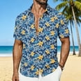 thumbnail image 2 of Men's 2026 Fashion Tops Hawaiian Print Shirts Vacation Short Sleeve Button Down Tees Beach Casual Outfits Lightweight Relaxed Clothing Stylish Resort Wear Top, 2 of 7