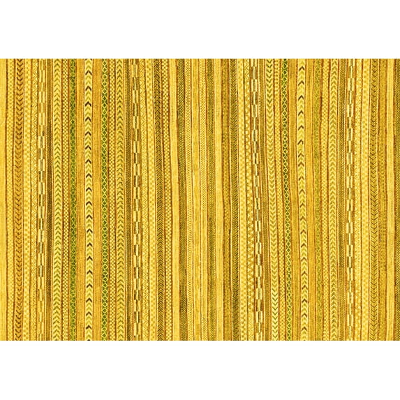 Ahgly Company Indoor Rectangle Abstract Yellow Modern Area Rugs, 5' x 8'