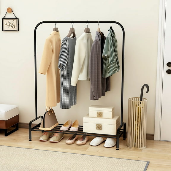 Giantex Metal Garment Rack, Heavy Duty Clothes Stand Rack, Space-Saving Clothes Rack