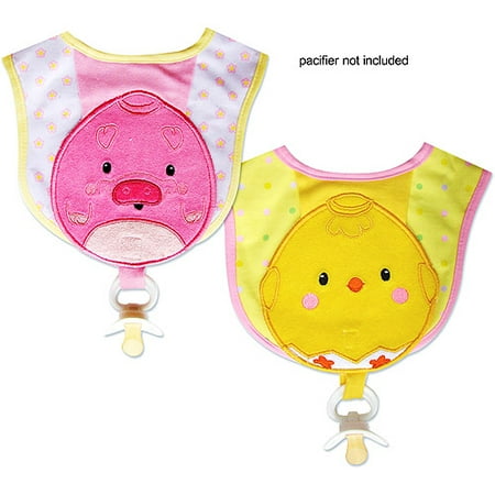 Crayola Applique Pacifier Bib, 2 Pack, G