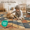 thumbnail image 4 of ODIKA 8'x10' Washable Area Rug Non-Slip Chair-Friendly Mat Geometric Interlocking Pour Block Motif Weathered Abstract Contemporary for Dining Room, Large Office, Lounge, 4 of 7