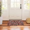 thumbnail image 3 of Yayeee Doormat for Inside 20"x32" Absorbent Low-Profile Washable Non-Slip Rubber Backed Entryway Rug, Orange Floral Leopard Pattern, 3 of 8
