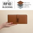 thumbnail image 7 of Wrangler Purses for Women Slim Thin Wallet RFID Blocking Bifold Clutch with Zipper Coin Purse Original Branded Leather Wallet with Card Holder, Brown, 7 of 7