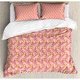 thumbnail image 1 of Toucan Duvet Cover Set King Size, Tropical Birds in Pastel Tone Hawaii Jungle Animals, Decorative 3 Piece Bedding Set with 2 Pillow Shams, Dark Coral Pale Pink Mustard Charcoal Grey, by Ambesonne, 1 of 3