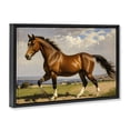 thumbnail image 2 of Stupell Industries Transitional Trotting Horse in Field Black Floating Frame Canvas Art, 25 x 17, by Creative Studio, 2 of 8