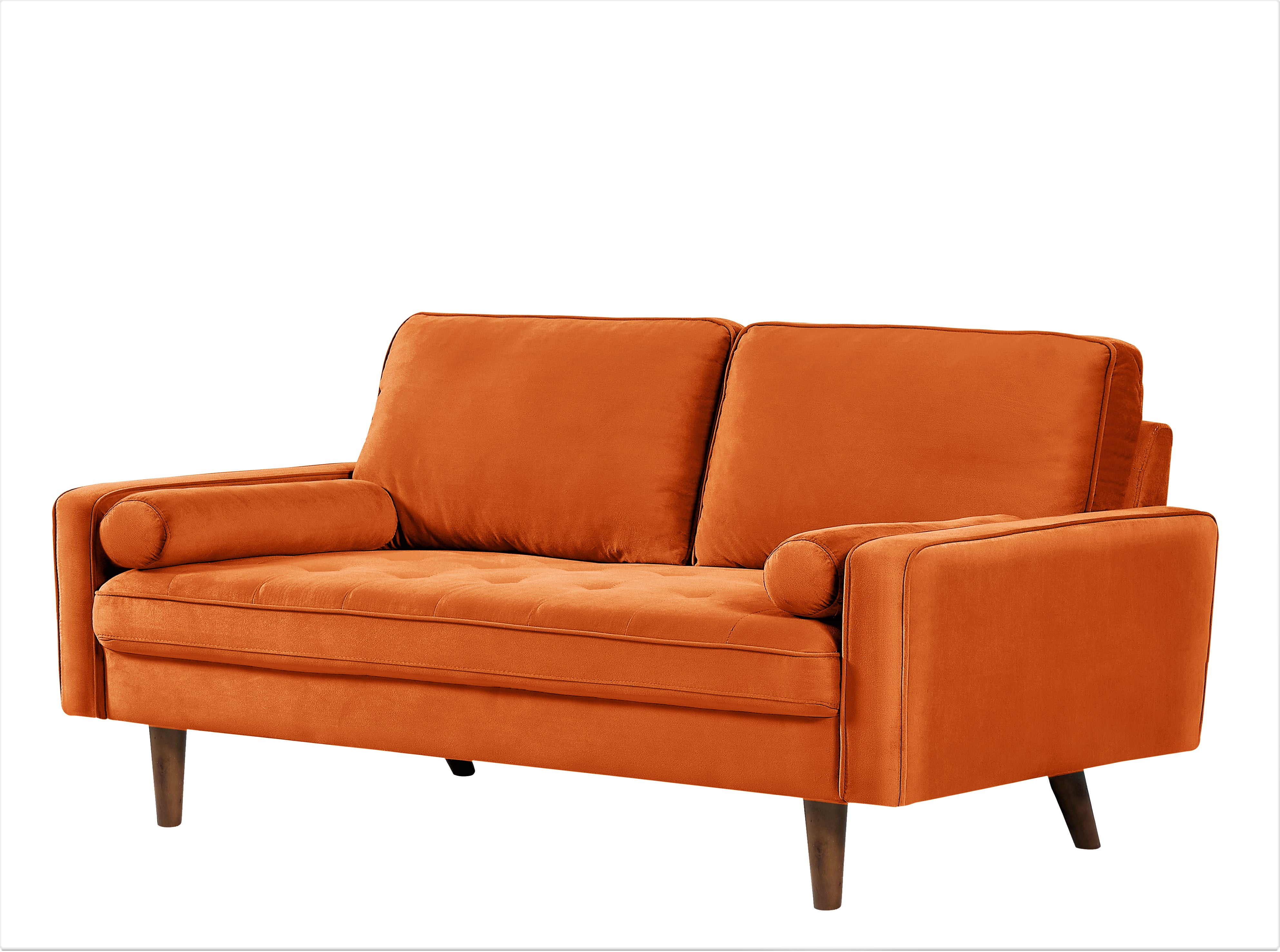 US Pride Furniture Monahan 58''W Velvet Tufted Living Room Loveseat, Orange