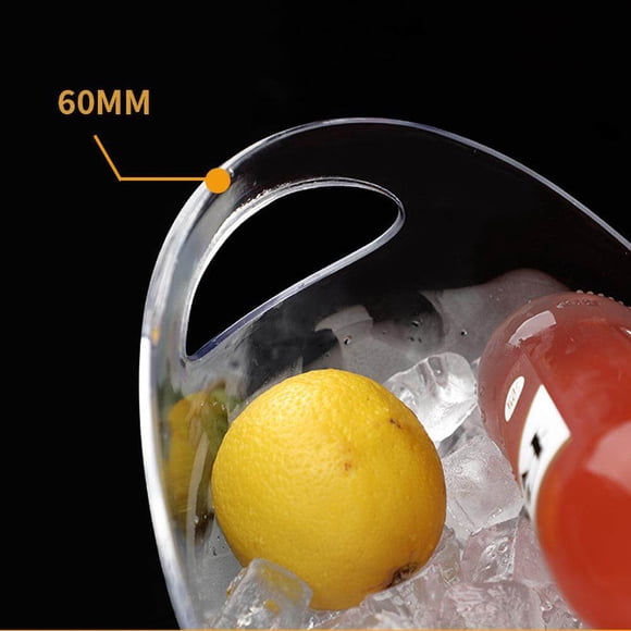 Cubo de hielo de plástico transparente, soporte de almacenamiento de 4L para vino, champán y botellas de cerveza