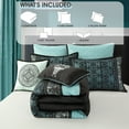 thumbnail image 4 of Lanco Damask 8-Piece Comforter Bedding Set, Black, Queen, Fill Polyester, Patchwork, 4 of 7