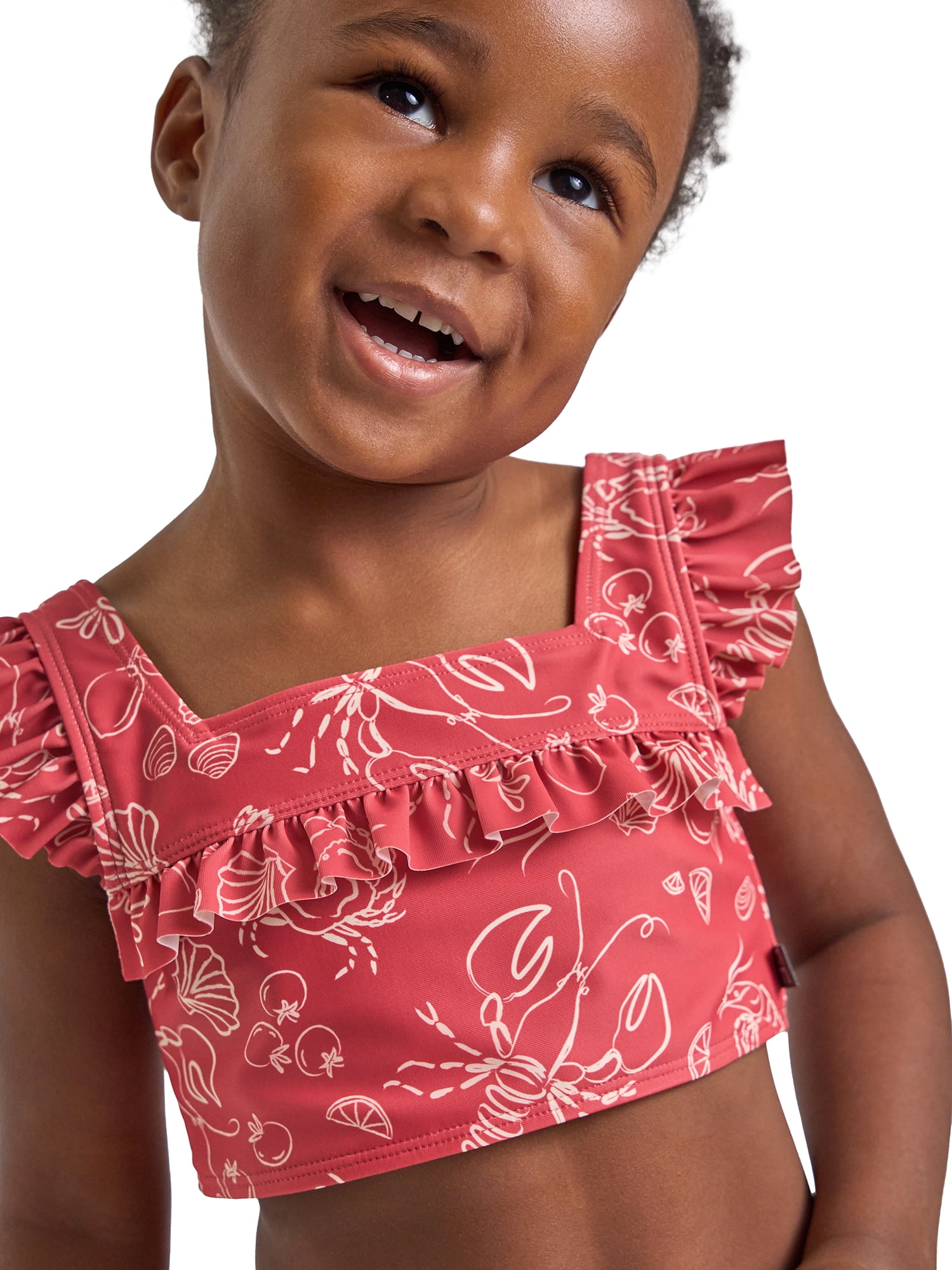 Modern Moments by Gerber Baby and Toddler Girl Two- Piece Swimsuit with Ruffles, Sizes 0/3M-5T