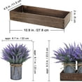 thumbnail image 3 of Set of 3 Small Potted Plants Arrangement Artificial Lavender Flower Plants in Rustic Galvanized Metal Pots with Decorative Wood Tray for Farmhouse Table Centerpiece Windowsill Country Indoor Decor, 3 of 9