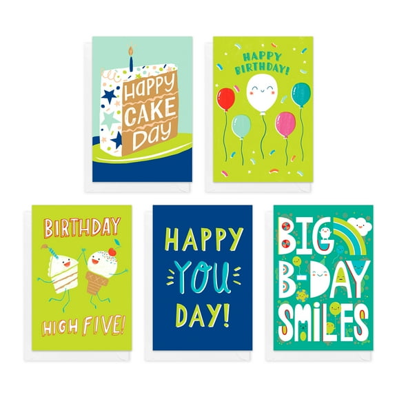 American Greetings Birthday Card Bundle with Storage Box, Birthday Smiles for Kids (4-Designs, 20-Count)