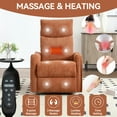 thumbnail image 5 of Leumius Recliner Chair with Massage and Heat,360° Manual Swivel Rocker Chair for Adults,Upholstered Fabric Glider Recliner Nursery Chair with Side Pockets for Living Room,Orange, 5 of 9