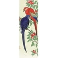 thumbnail image 2 of Koson, Ohara 7x14 Black Ornate Wood Framed with Double Matting Museum Art Print Titled - Red and a blue parrot, 2 of 4