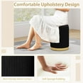 thumbnail image 5 of LYYHTY 2-Piece Nesting Storage Ottomans, Velvet Upholstered Round Foot Rest Vanity Stool with Hidden Storage for Bedroom/Living Room​,Black & Golden, 5 of 8