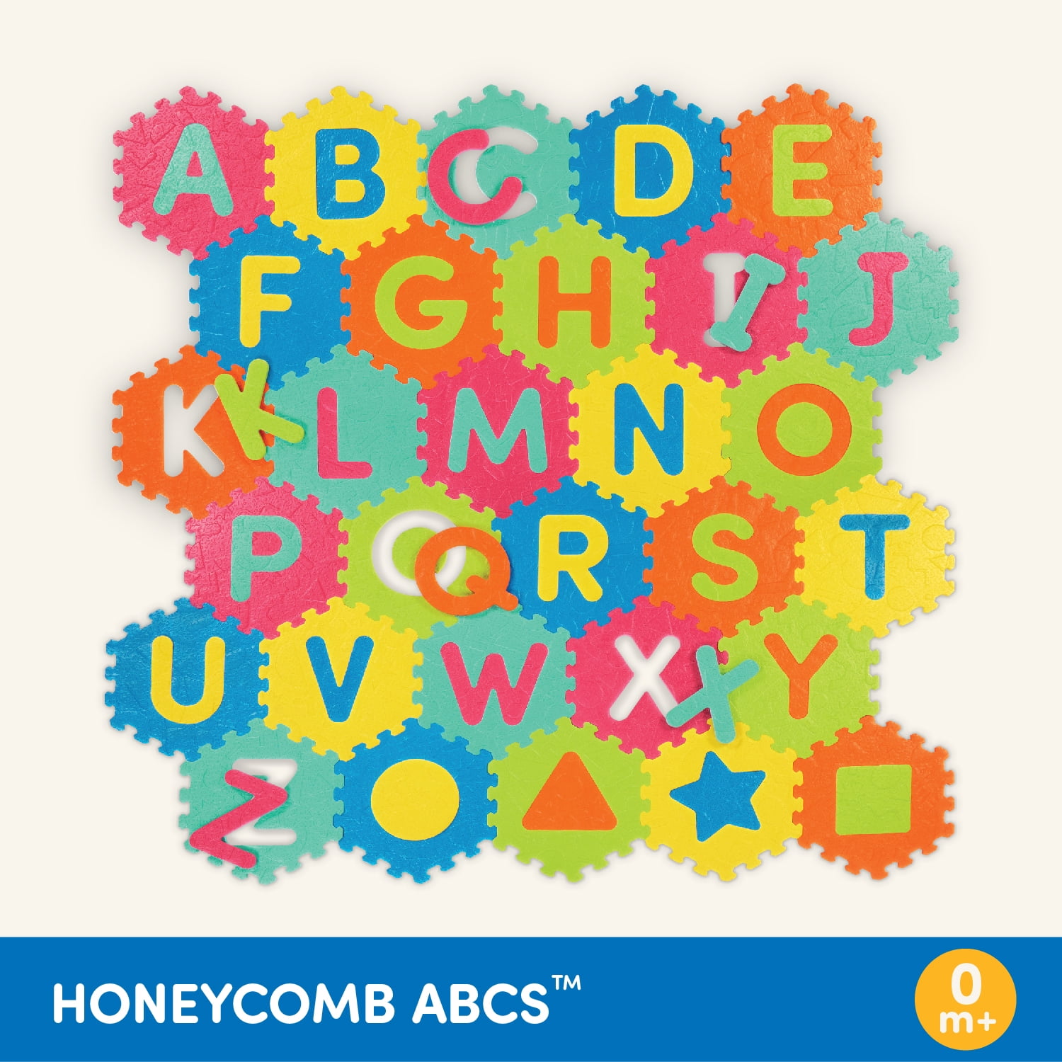 Battat Honeycomb ABCs Foam Play Mat with 30 Alphabet Tiles, Baby and Toddler Toys