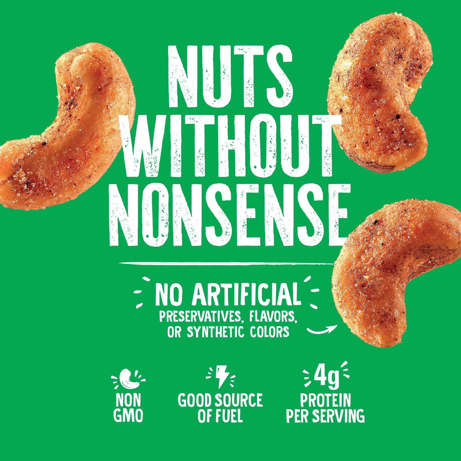 Emerald Nuts Sriracha Cashews, 5 oz Resealable Bag (Pack of 4)