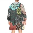 thumbnail image 2 of Wearable Oversized Blanket,Pioneer Flower Floral Print Pattern Wearable Blanket Hoodie for Adults,Cozy Hooded Blankets with Super Pockets,Super Warm Fuzzy Pullover for Women & Men, 2 of 6