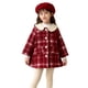 thumbnail image 2 of Ropa navideña para niños, abrigo clásico con estampado a cuadros, cuello cálido con clip grueso, abrigo de moda, abrigo/chaqueta informal con capucha de manga larga, top de poliéster para niñas, 2 of 9